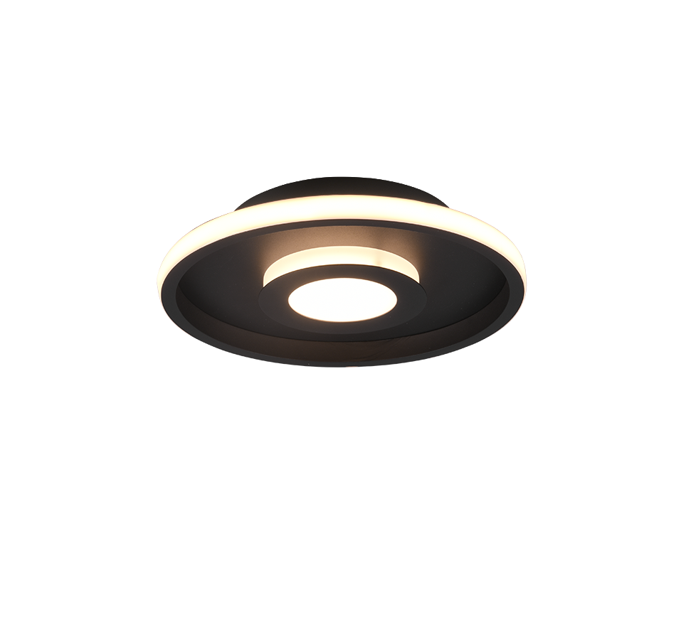 Plafon Ascari okrągły czarno-biały LED 28W 3000K 3200 lm wym: 6,8 x 30 cm IP44 metal Trio