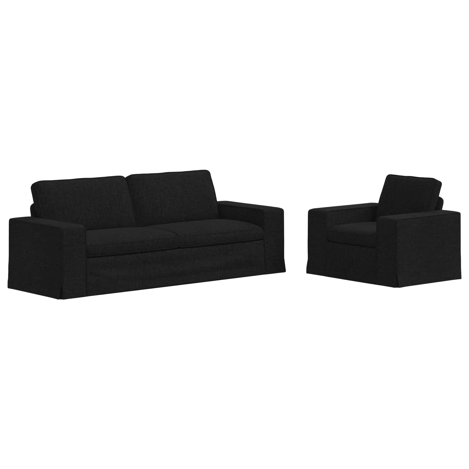Zestaw Sof 2 pcs Czarny 222 x 80 x 82 cm tkanina