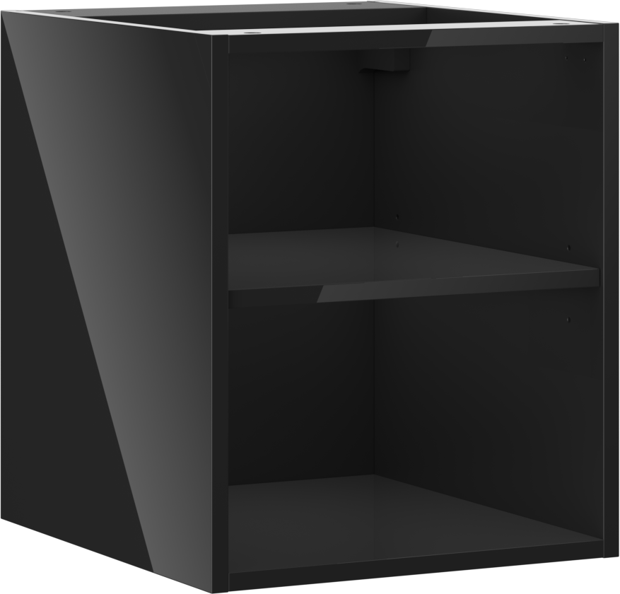Mexen Box-A szafka otwarta z półką 40 cm, czarna połysk - 91AX2-0400-470-0-70