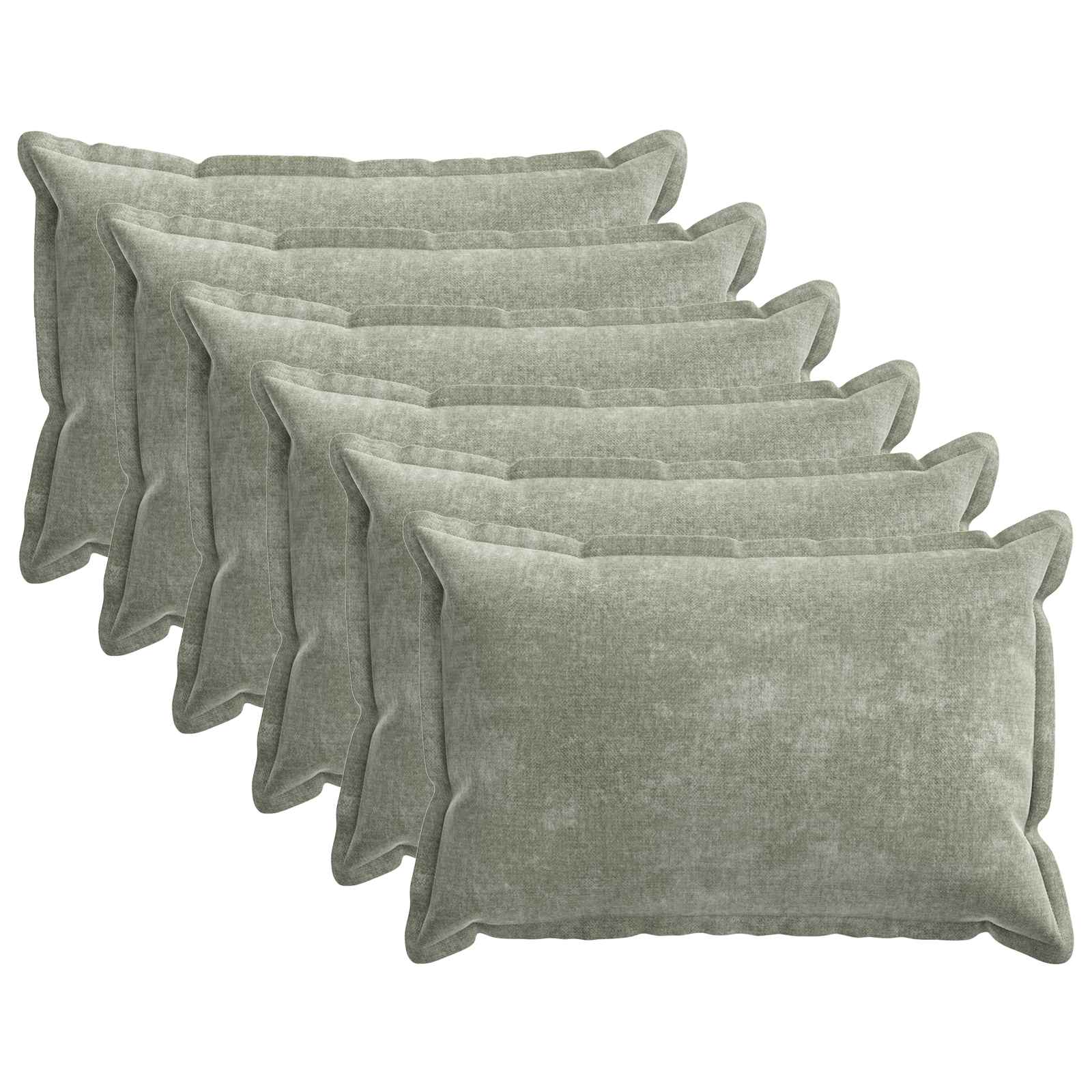 6x Poszewka Dekoracyjna na Poduszkę 50x70 cm Szenilowa Zielona