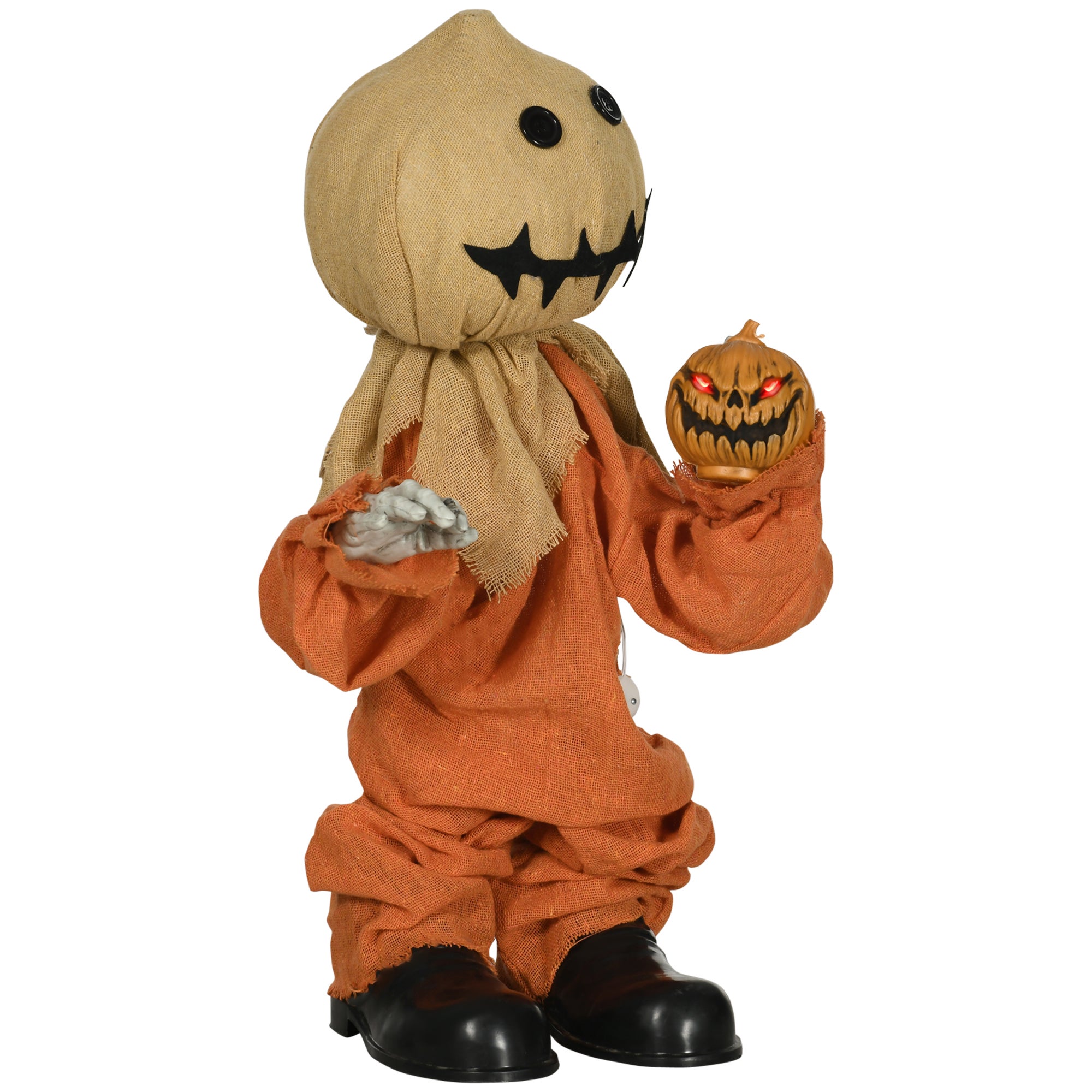 Dekoracyjny strach na wróble na Halloween, ruchomy, z dźwiękiem, zasilany bateriami