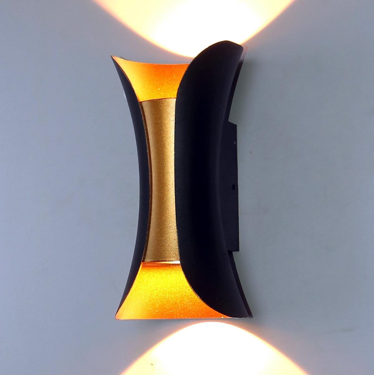 Nowoczesna lampa ścienna 12 W, ciepłe białe światło 3000 K, oświetlenie w górę i w dół, odpowiednia do sypialni, przedpokoju, salonu i na zewnątrz