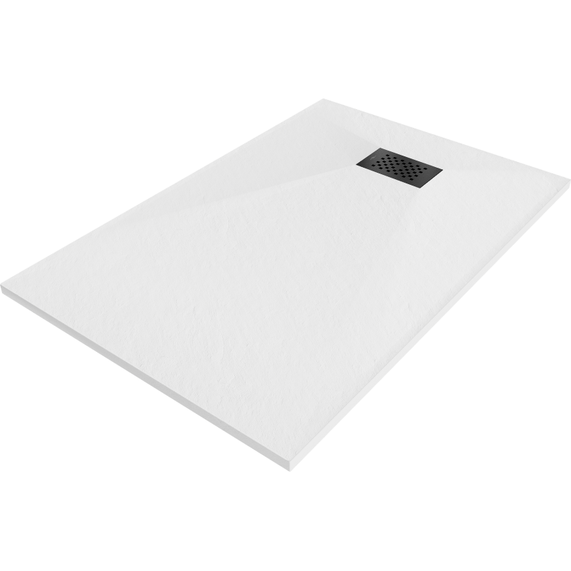 Mexen Hugo brodzik prostokątny SMC 130 x 90 cm, biały, maskownica czarna - 42109013-B