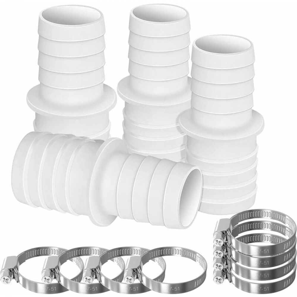 Złącze węża, 4 sztuki, z 8 pierścieniami przejściowymi do węża (Ø 32 mm na 38 mm * 1)