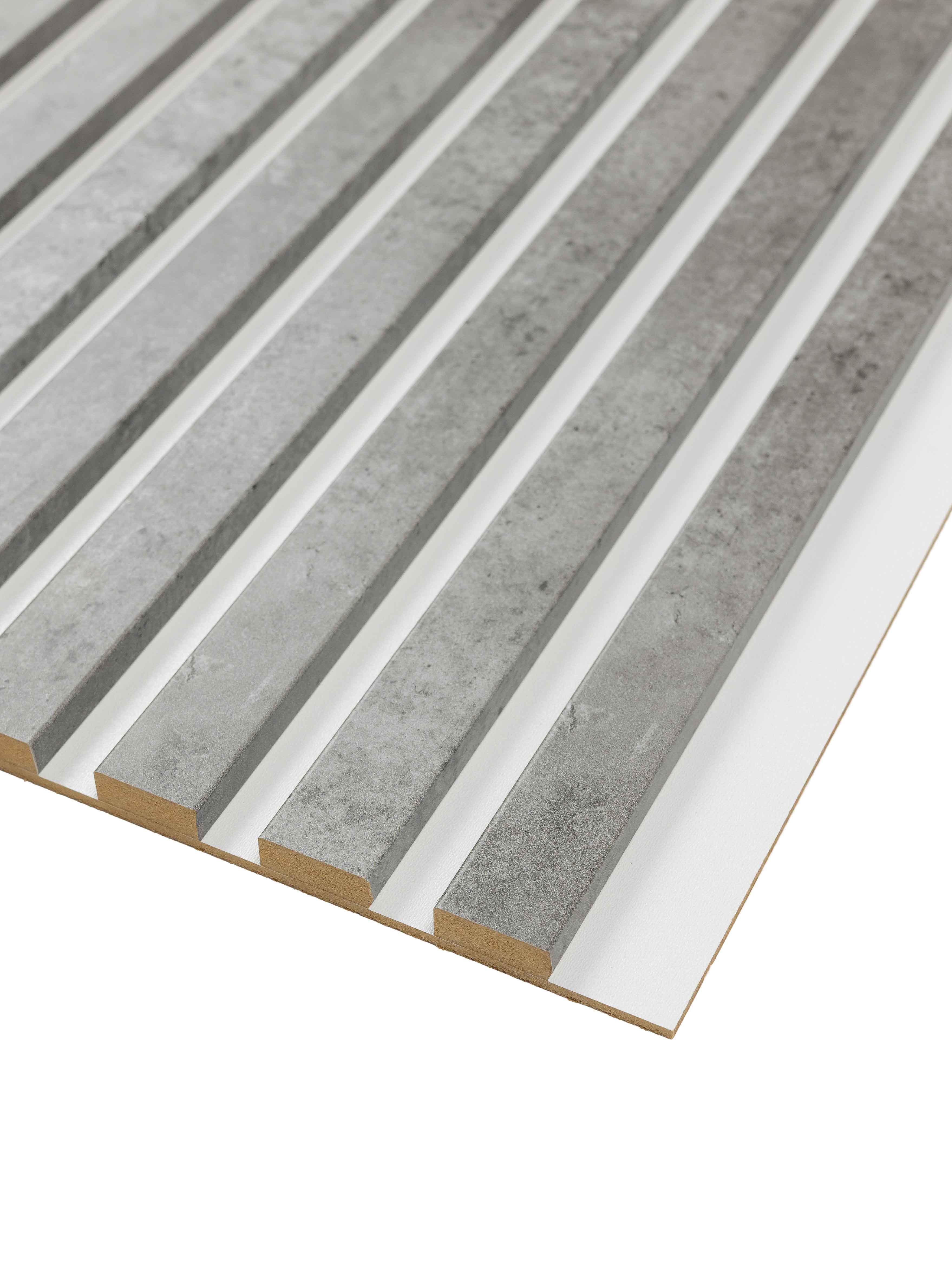 Lamele Ścienne na Białym Filcu SunWood Panele Dekoracyjne Loft Beton 275x46 1 szt.