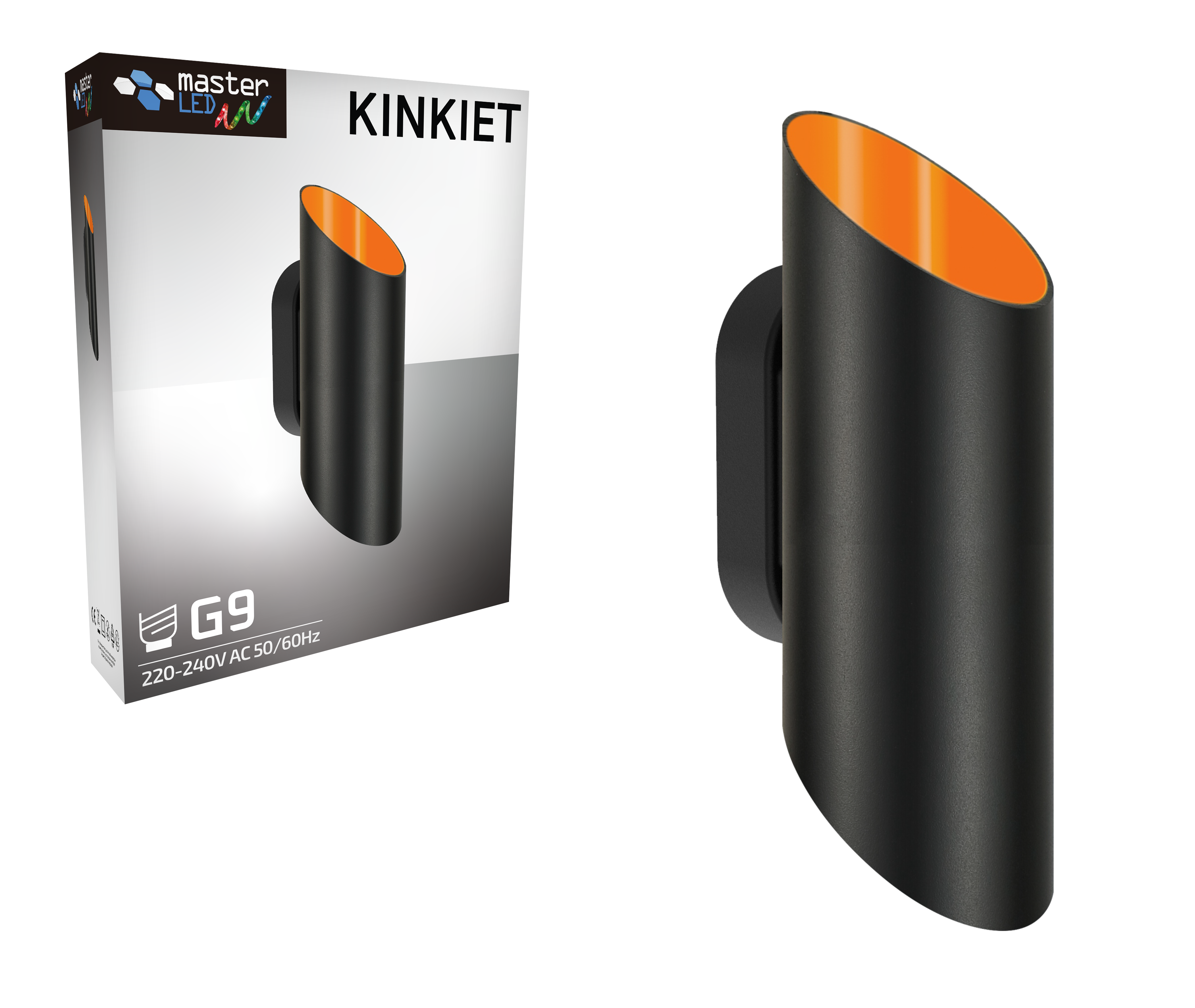 Kinkiet ścienny G9 LED Larona IP20 20cm wewnętrzny czarny złoty środek MasterLED