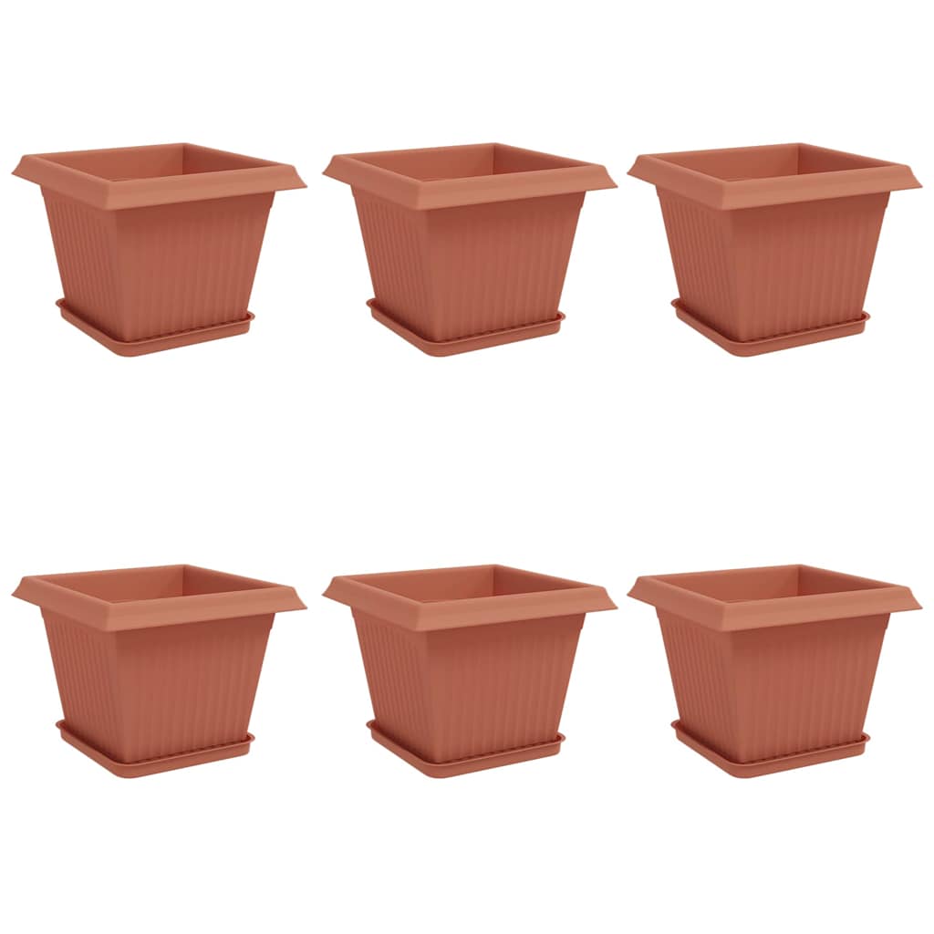 Doniczki 6 pcs Czerwony ceglasty 28,5 x 28,5 x 22 cm