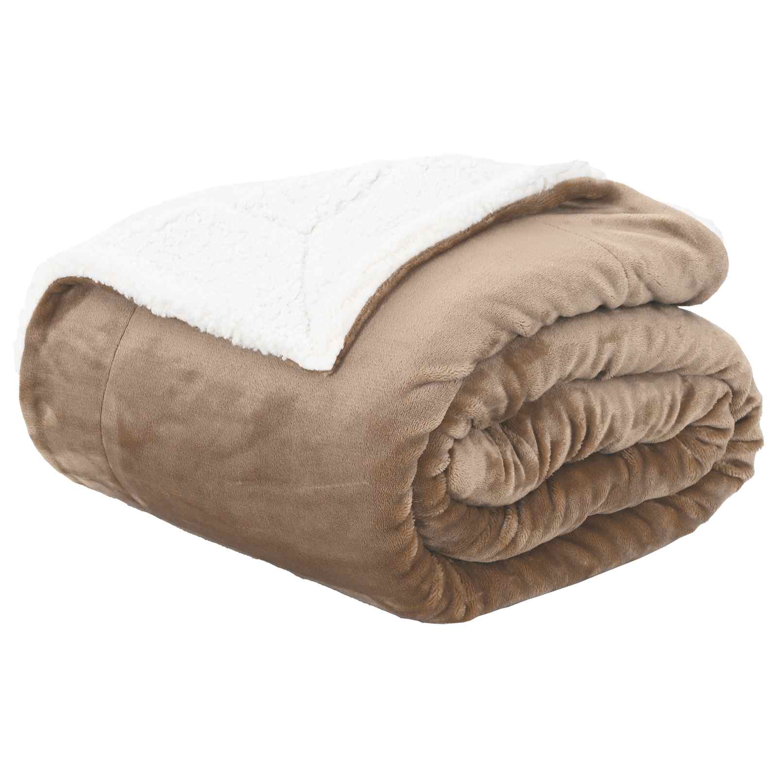 Koc Polarowy Narzuta na Łóżko 240x270 cm 480 g/m² Camel
