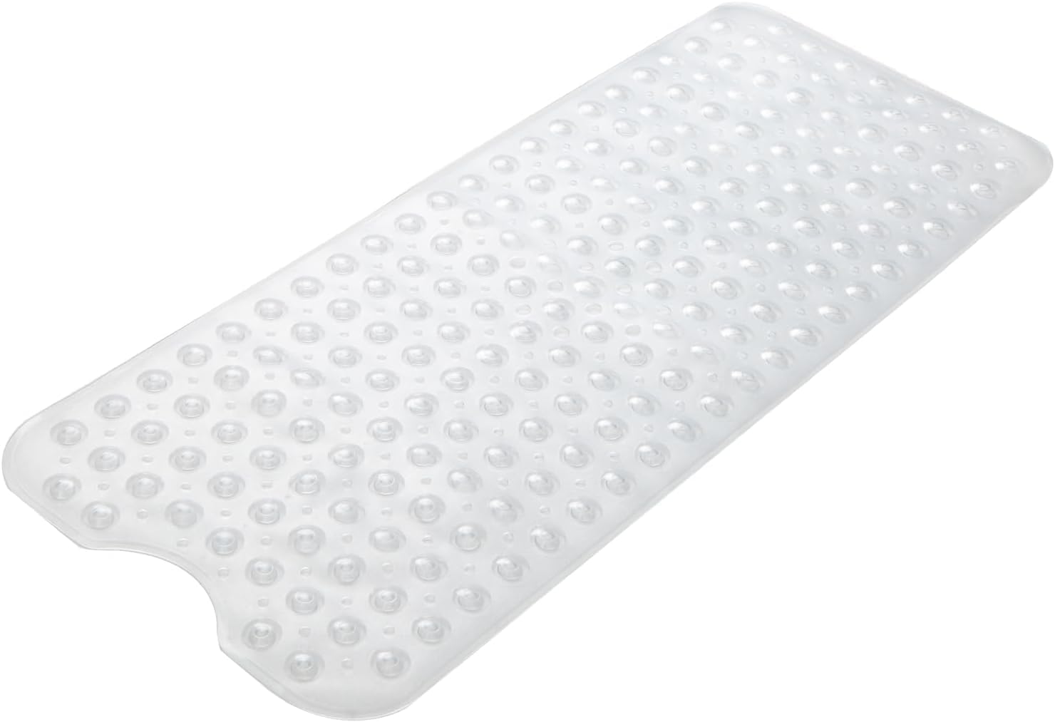 Mata łazienkowa PVC antypoślizgowa, 100 x 40 cm, z przyssawką i otworami drenażowymi, odporna na pleśń, biała