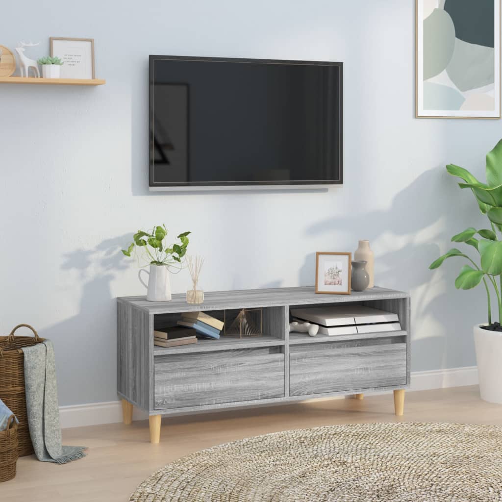 vidaXL Szafka TV, szary dąb sonoma, 100x34,5x44,5 cm