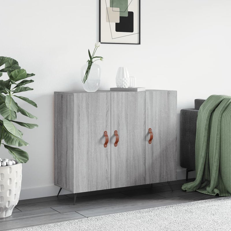 vidaXL Szafka, szary dąb sonoma, 90x34x80 cm, materiał drewnopochodny