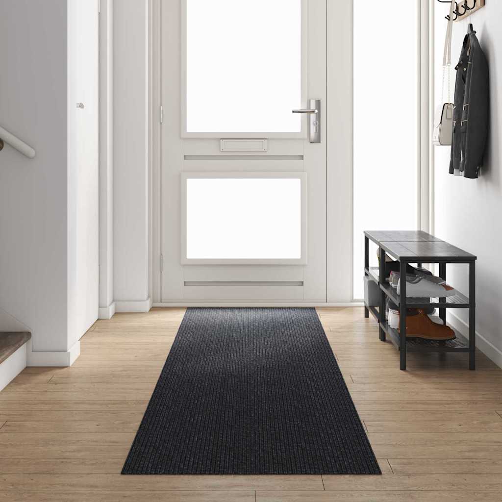 Chodnik dywanowy Antracyt 80 x 400 cm tkanina vidaXL
