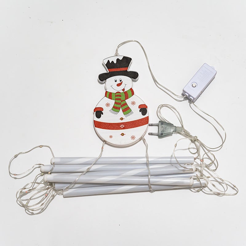 Lampki choinkowe drabinkowe, standard europejski, ciepłe światło, bałwanek, 3 metry, 228 lampek