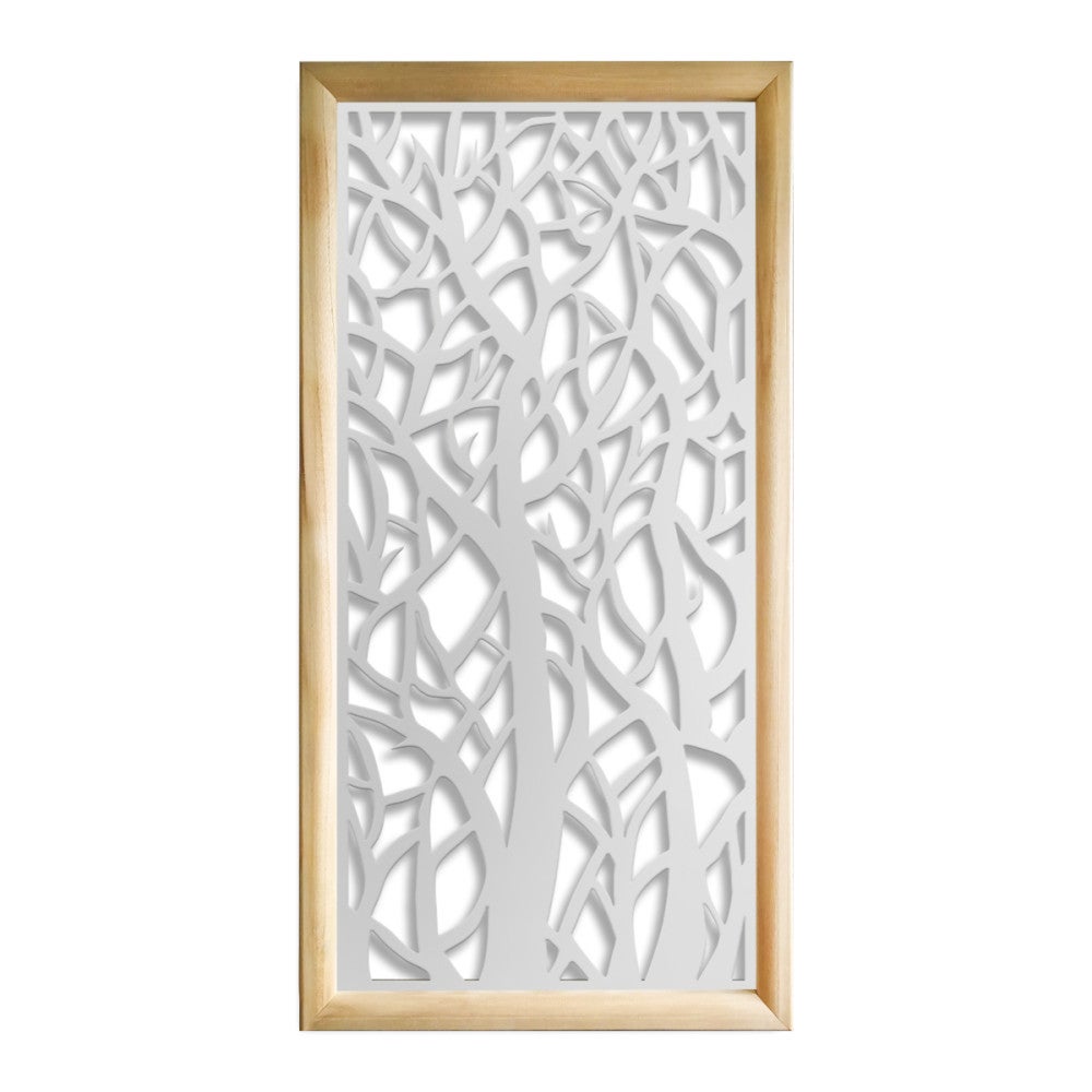 FOREST - Prostokątne moduły dekoracyjne z drewna i PCV - Rozmiar 47x94 cm - Grubość 47 mm - Kolor wewnętrzny BIAŁY