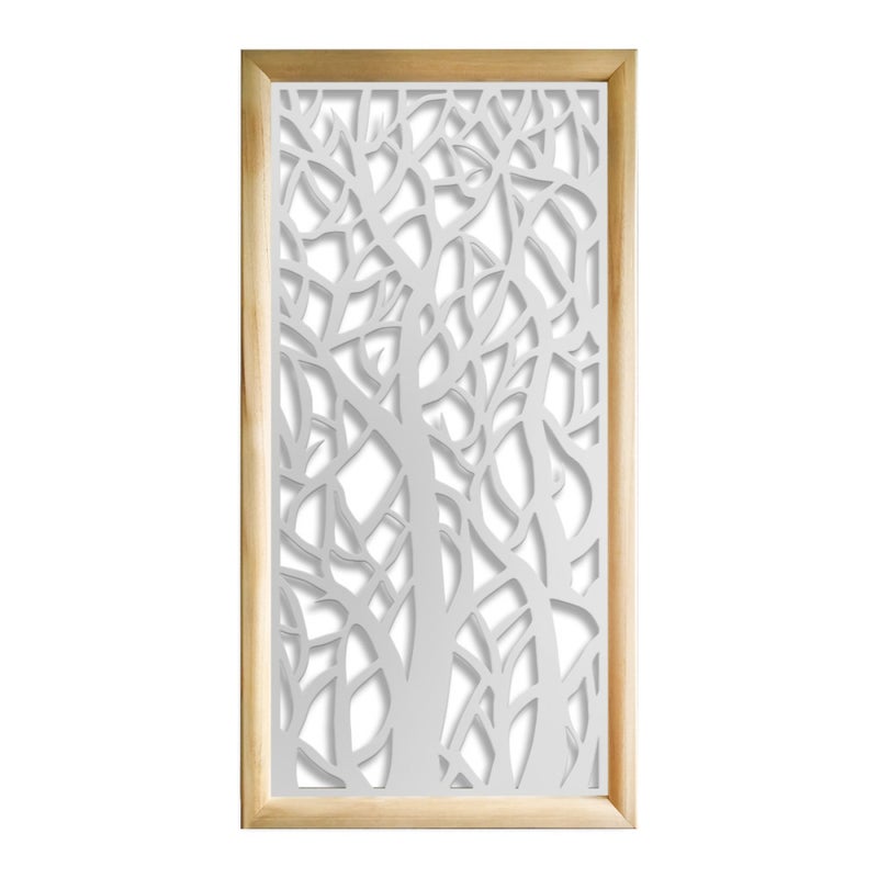 FOREST - Prostokątne moduły dekoracyjne z drewna i PCV - Rozmiar 47x94 cm - Grubość 47 mm - Kolor wewnętrzny BIAŁY