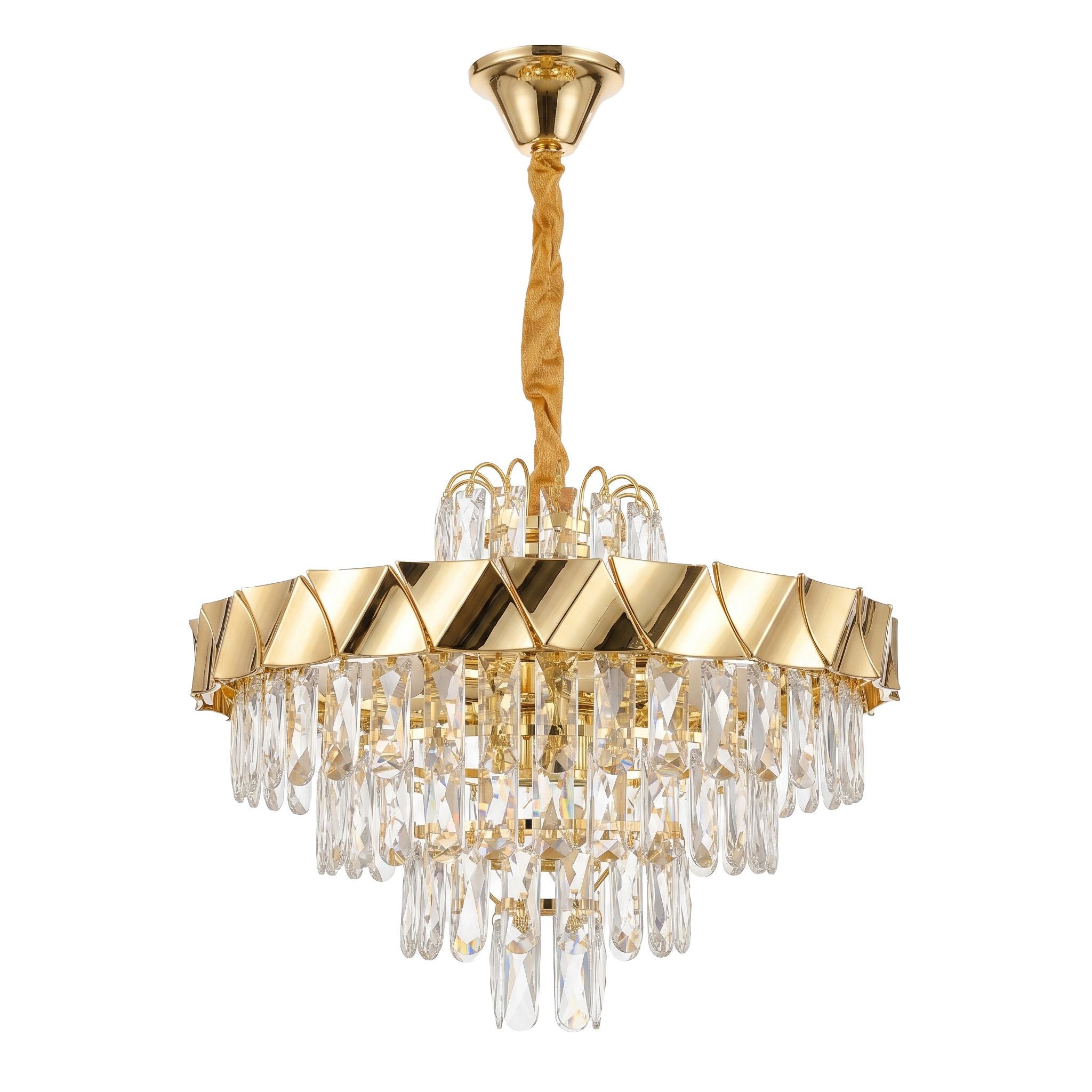 Lampa Wisząca z Kryształami Toolight SWE076-CP 50cm Złota