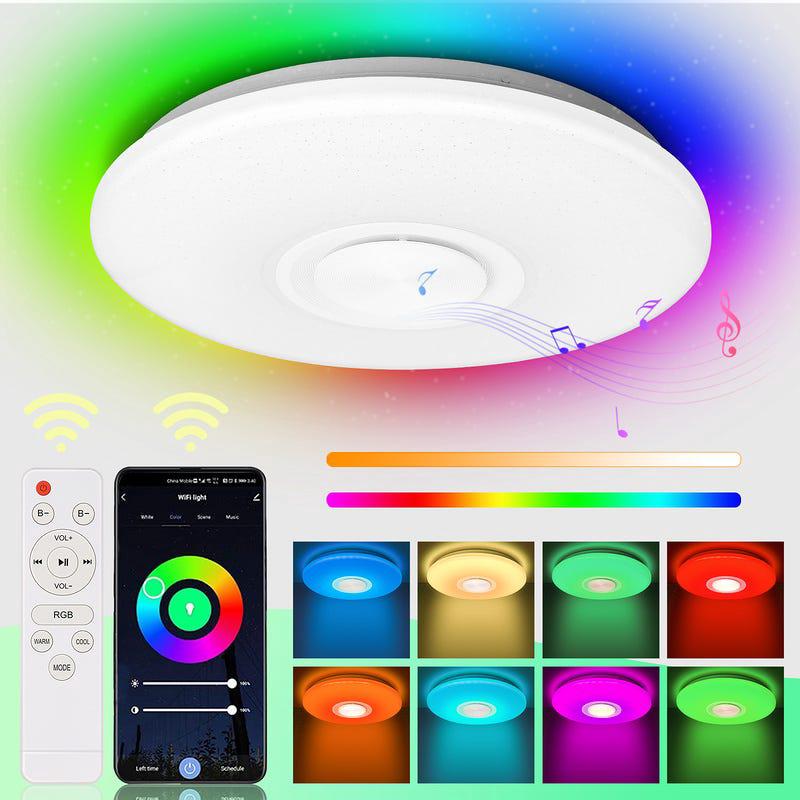 Lampa sufitowa LED z głośnikiem Bluetooth i aplikacją, 36 W, z pilotem
