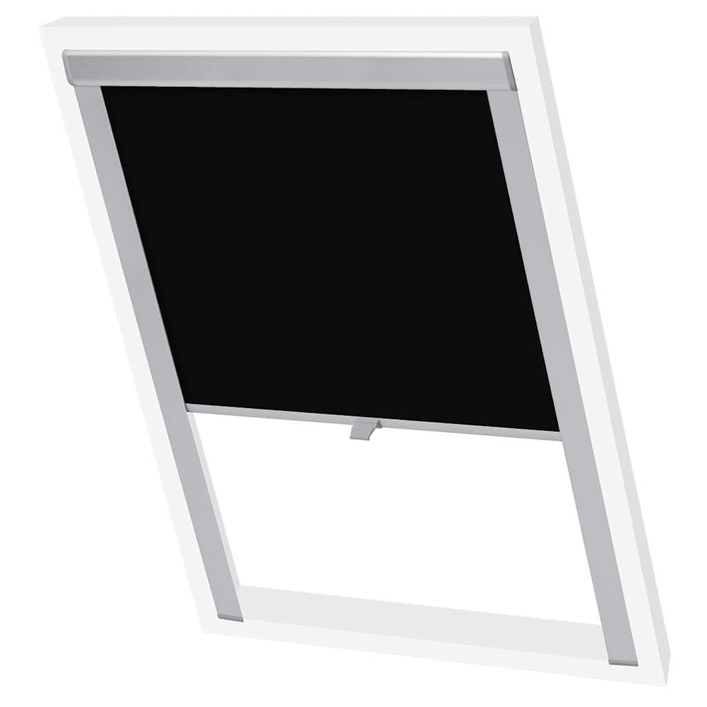 Roleta na Okno Dachowe Zaciemniająca Czarna 49,3x99,2 cm z Aluminiową Ramą