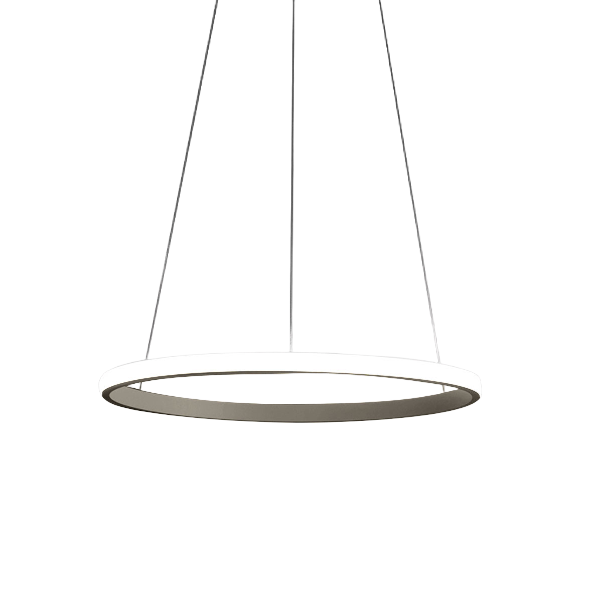 Iole S1 LED 28W lampa wisząca z możliwością ściemniania - nowoczesny żyrandol pierścieniowy z tytanu, ciepłe światło 3000K, IP20
