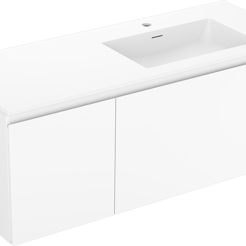 Mexen Orio szafka łazienkowa 120 cm z umywalką Otis prawą, 1S, 1D, biała mat - 91A13-12047-3-BBFF01-W18P01