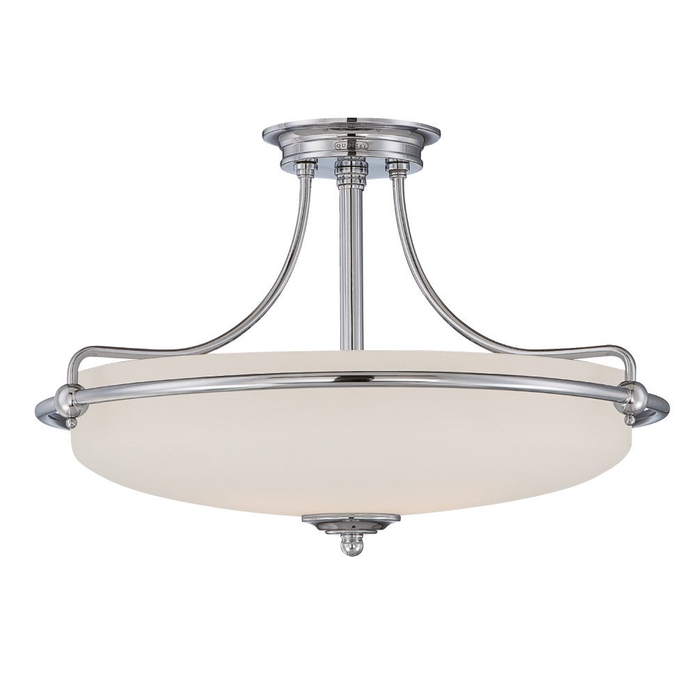 Lampa sufitowa półplafon polerowany chrom 4 źródła światła Griffin Quoizel
