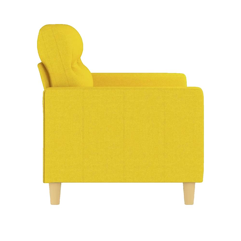 Sofa vidaXL 2-osobowy jasnożółty trwała i wygodna tkanina