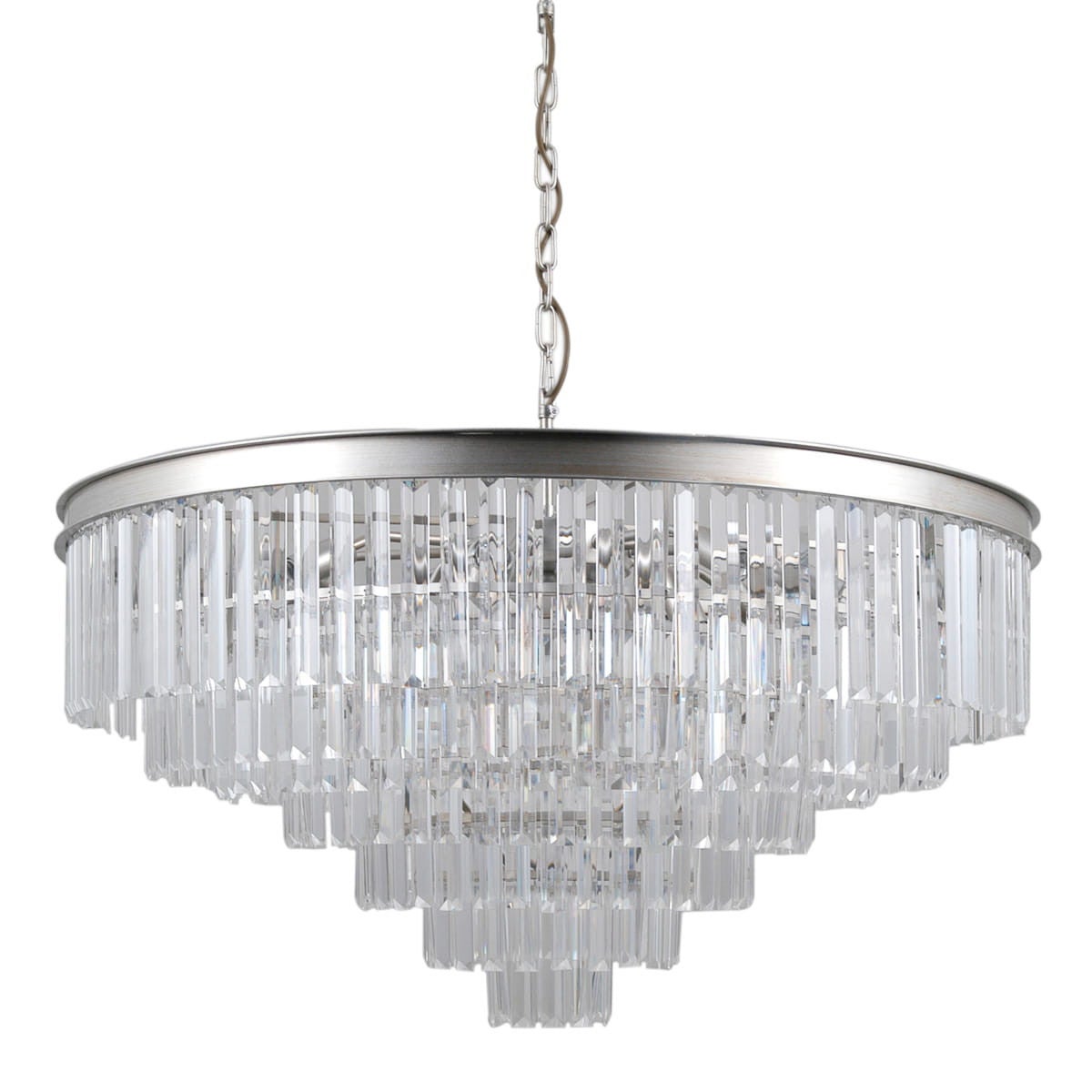 Lampa wisząca Verdes srebrna 14xE14x40W kryształowy wym: 120 x 85 x 85 cm kryształ Italux