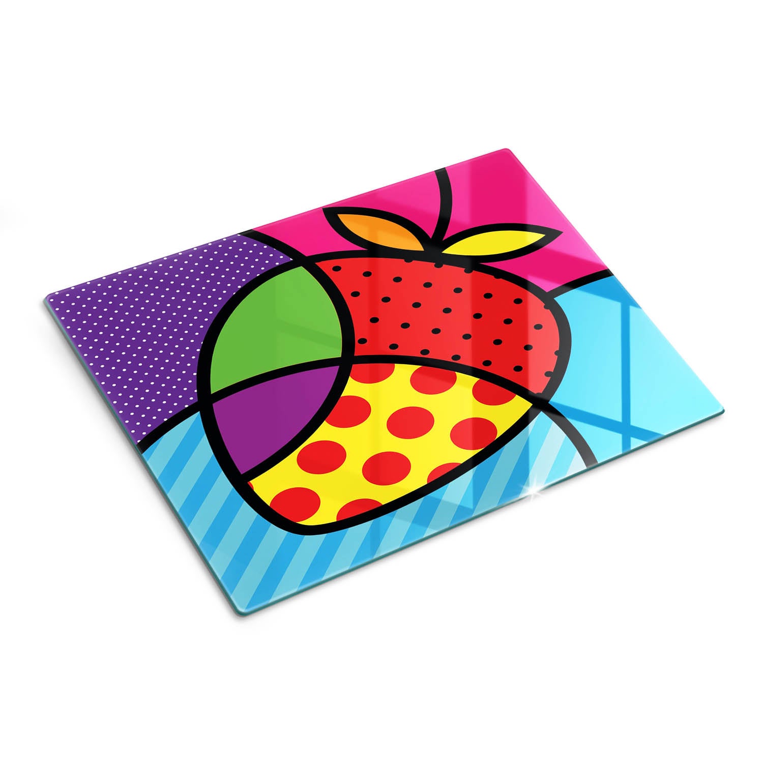 Deska kuchenna z hartowanego szkła dekoracyjnego - Truskawkowy Pop-Art - 30x40 - Tulup