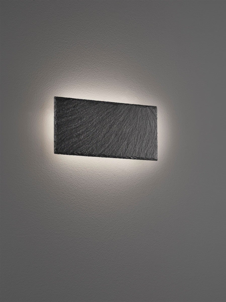 Kinkiet LED RAVEN czarny 9W Ciepła biel 1000lm kamień wym:12x25x25cm IP20 Trio
