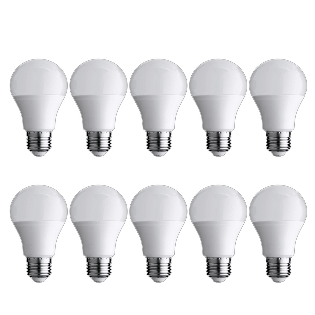 Zestaw x10 żarówek ledowych E27 chłodny biały 6000K A60, 10W