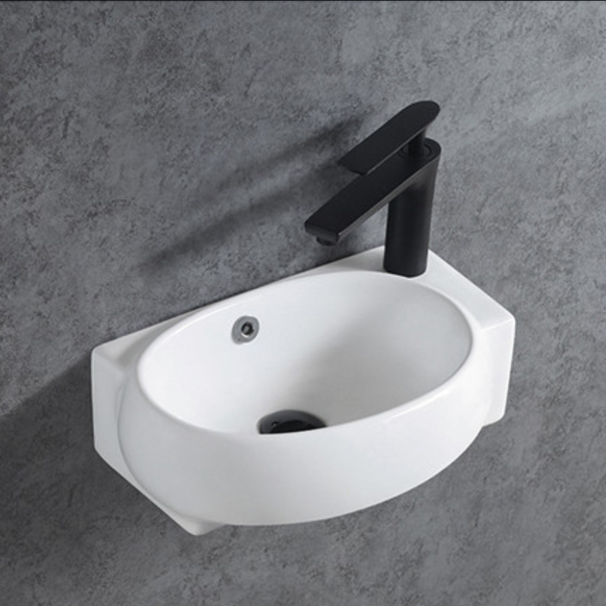 Bernstein Mała umywalka KW198 do WC - ceramika sanitarna - biały połysk - zestaw pop-up biały