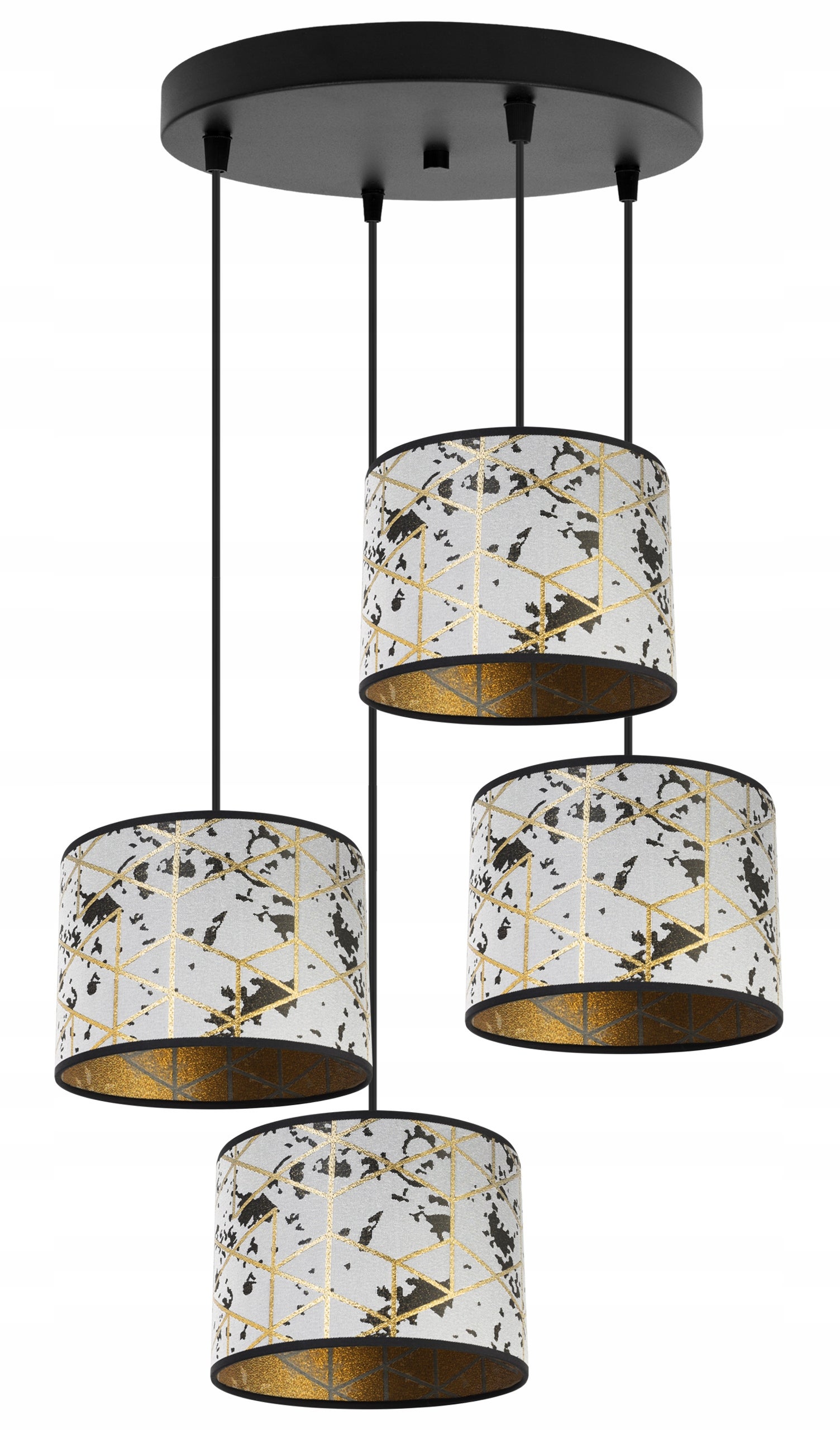Lampa sufitowa wisząca okrągła Light Home LH Werona 4x E27 60W szary/złoty