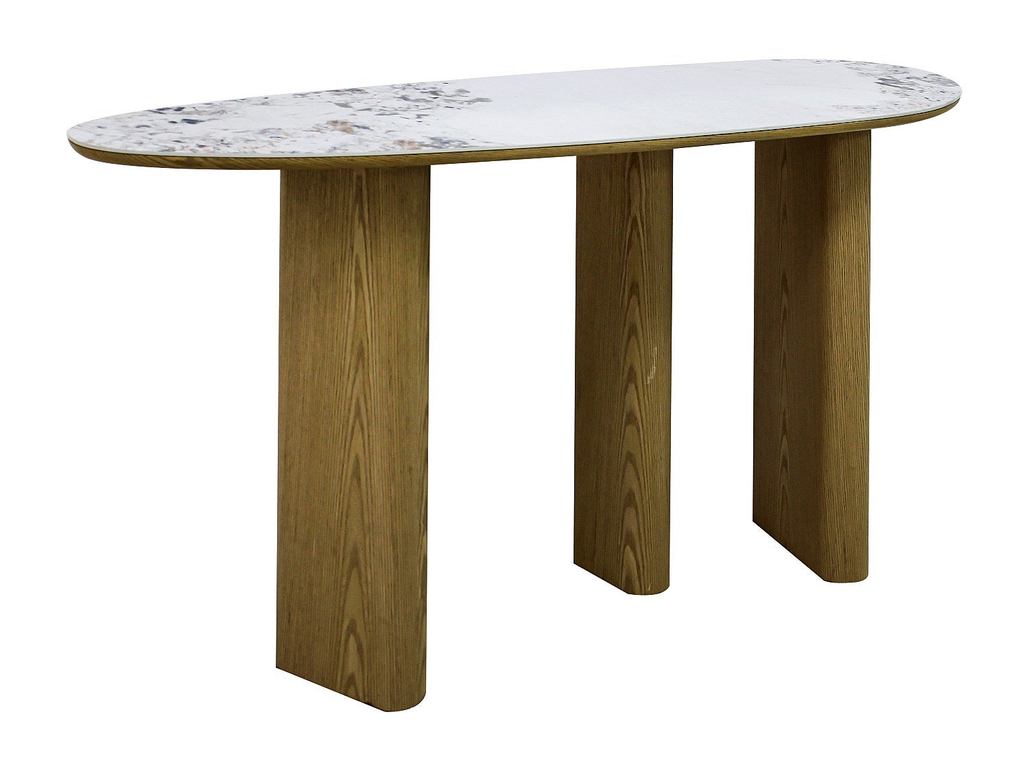 Konsola ceramiczna i MDF - Naturalny i efekt białego marmuru - MODREYO