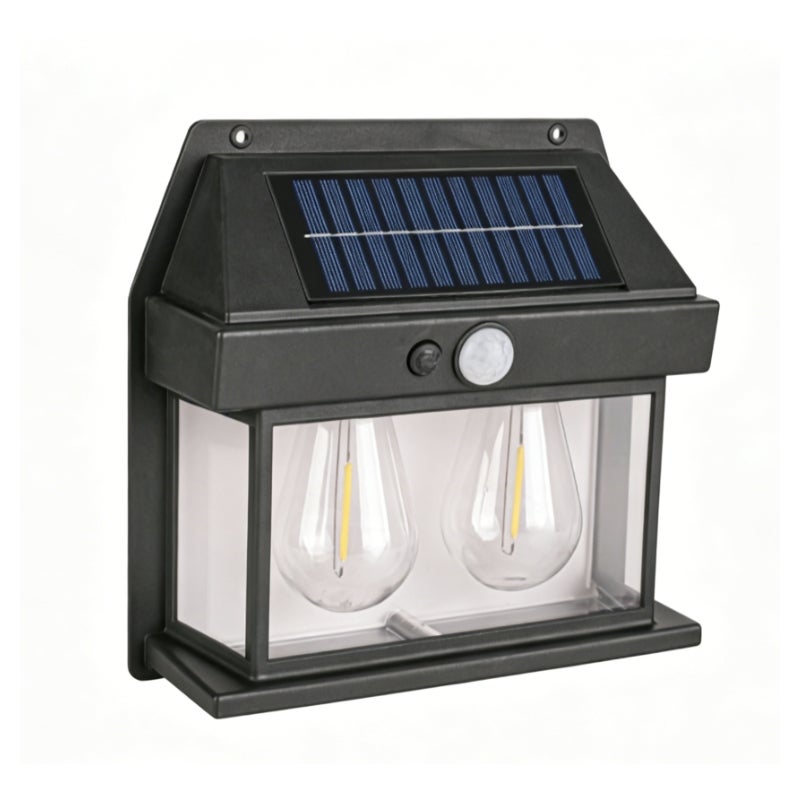 Lampa ścienna z czujnikiem ruchu zasilana energią słoneczną, wodoodporna lampa ścienna zewnętrzna z 3 trybami oświetlenia