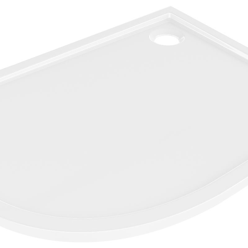 Mexen Flow brodzik półokrągły asymetryczny slim prawy 100 x 80 cm, biały połysk - 46Q108010R
