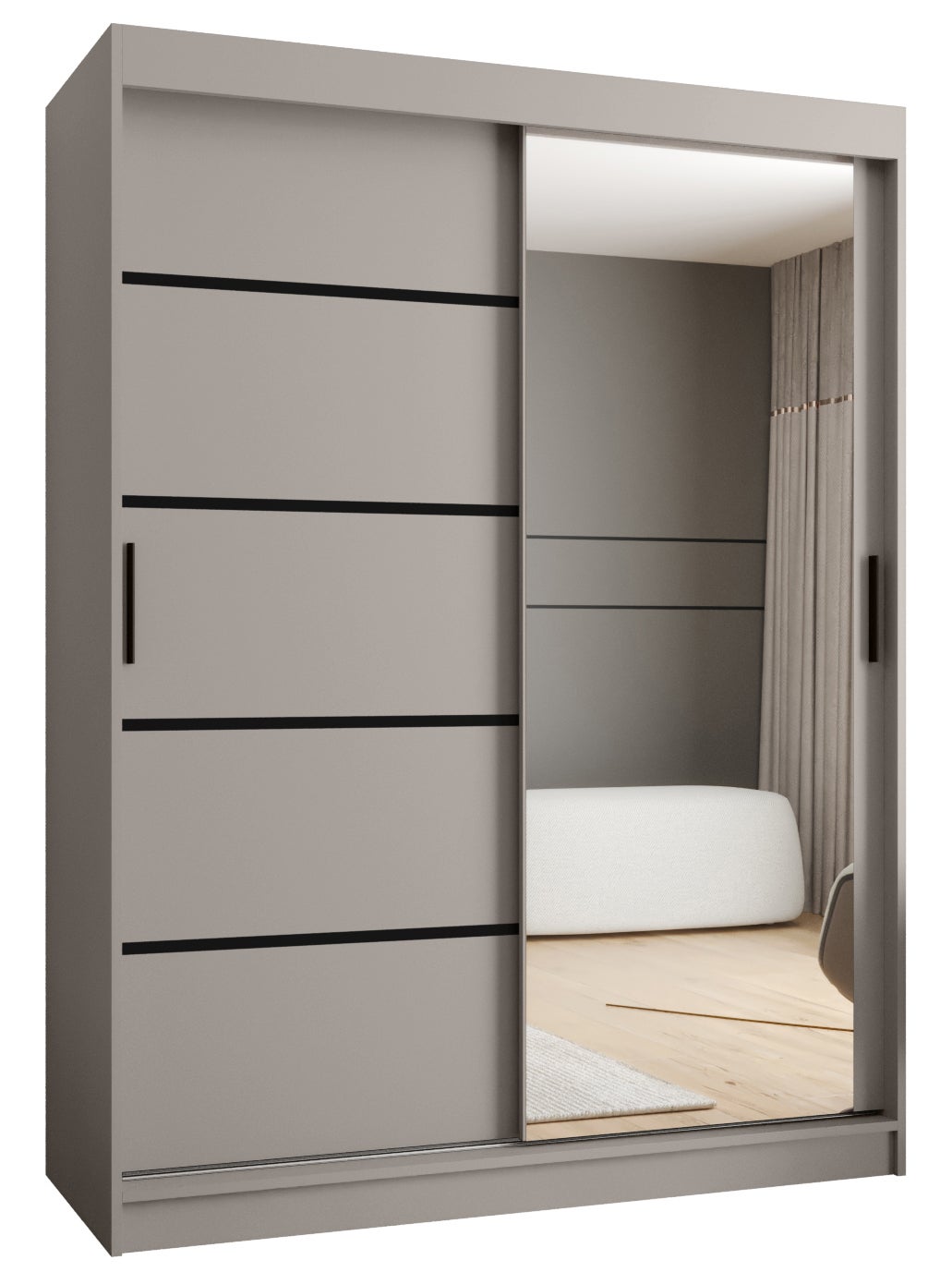 Szafa przesuwna garderoba RUBINO V2 150 x 62 x 200 cm Kaszmir