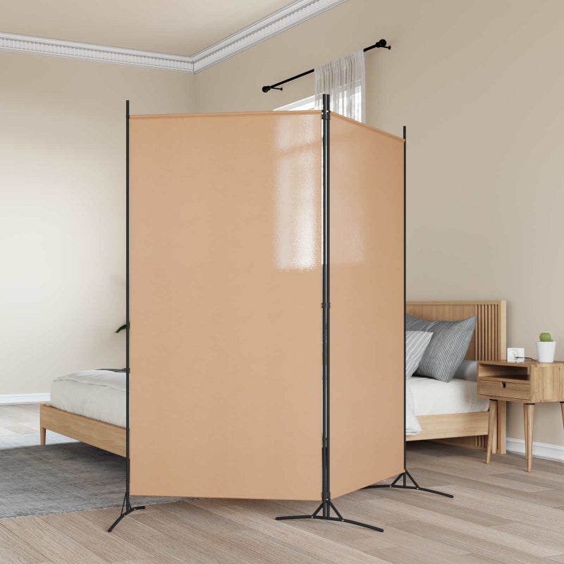 Parawan 2-panelowy Beżowy 175 x 180 cm tkanina vidaXL
