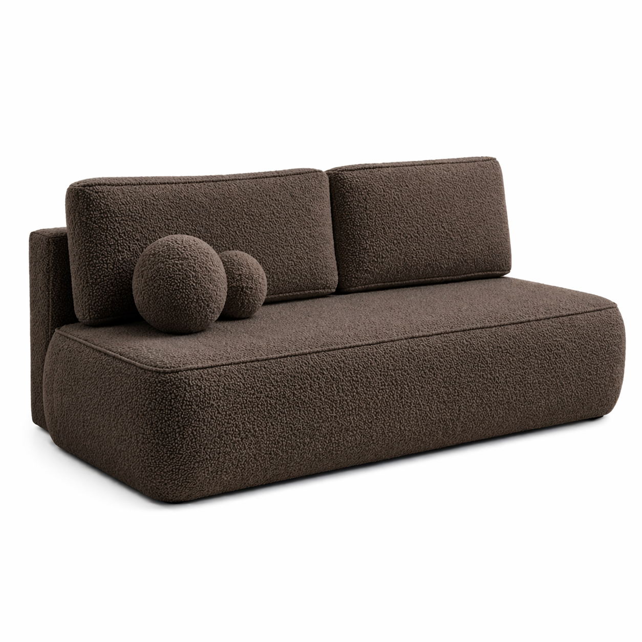 Sofa Rozkładana Kanapa z Funkcją Spania Dwuosobowa Do Salonu Brązowa ARVETO