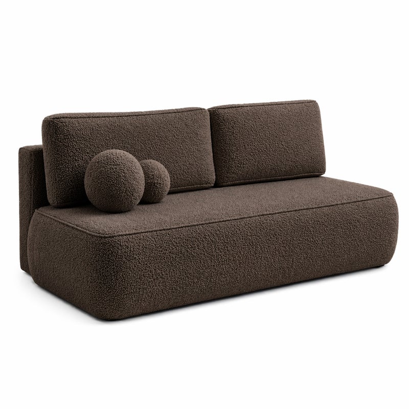 Sofa Rozkładana Kanapa z Funkcją Spania Dwuosobowa Do Salonu Brązowa ARVETO