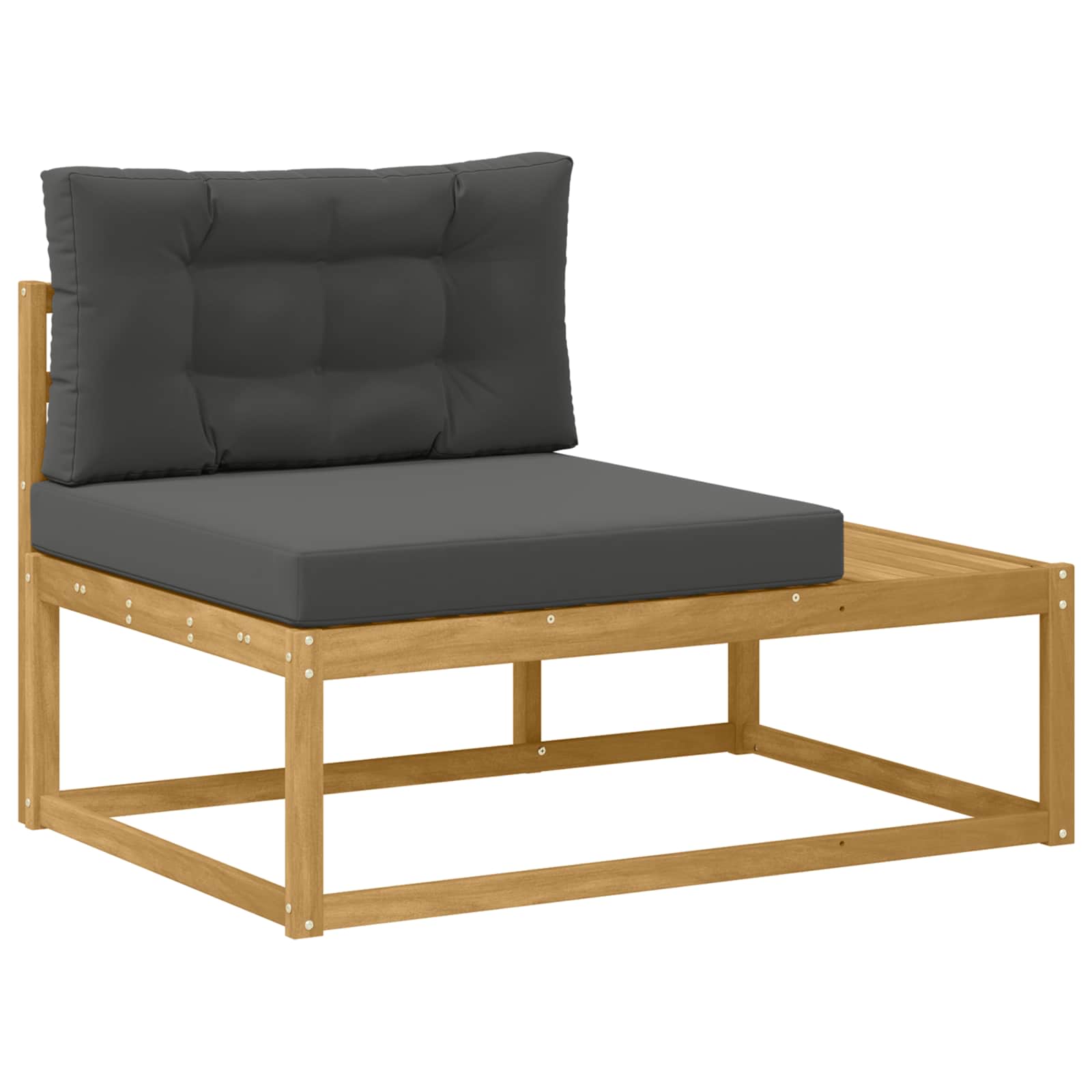 Sofa Ogrodowa Końcowa Brązowa z Poduszką z Poliestru