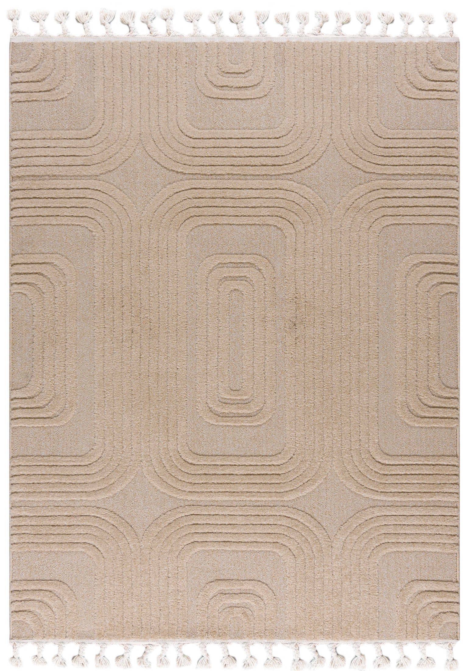 Dywan Wewnętrzny Pisa Golfo Prostokąt Mazovia 300x400 cm Beżowy Kremowy Motyw Geometryczny 1 szt.