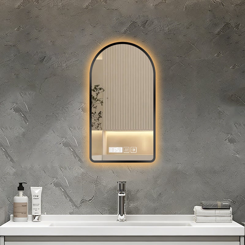 Inteligentne lustro łazienkowe LED z funkcją przeciwmgielną 40×60 cm, 3 kolory, łukowy design