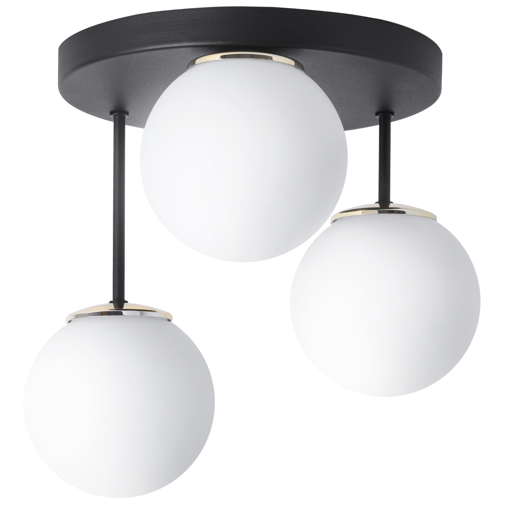 Lampa sufitowa wisząca Light Home LH Florence okrągła 3x E14 czarny/biały/złoty