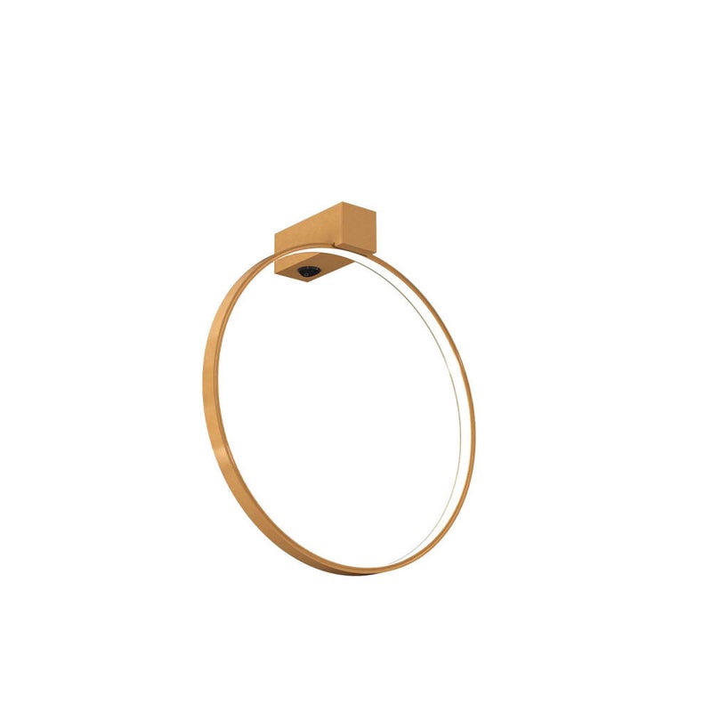 Kinkiet ścienny złoty ring Ø27cm ciepła barwa AGARO LED 8.4W Shilo