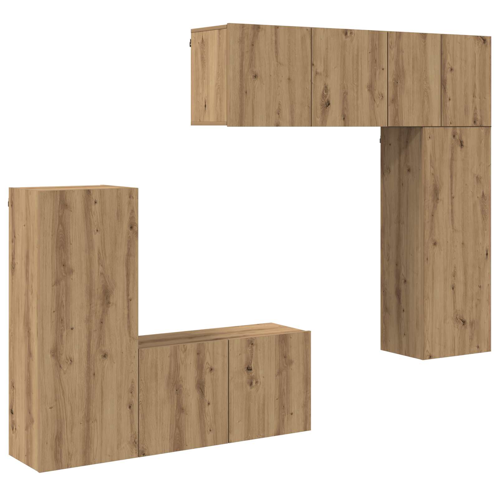 Unit ścienny do telewizora 5 pcs Dąb rzemieślniczy