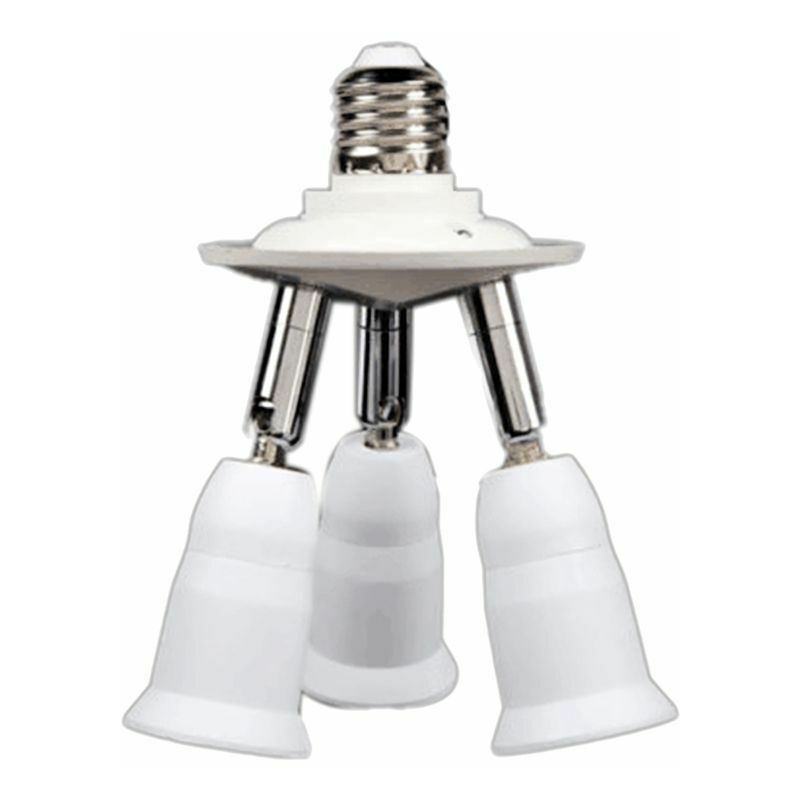 Adapter do dozownika gniazd Triomphe 3 w 1 E27, standardowa żarówka LED E27, uchwyt konwertera, regulowany w zakresie 360 stopni uchwyt żyrandolowy