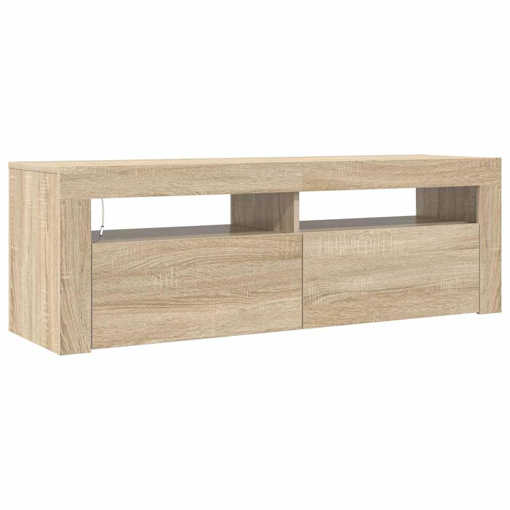 Szafka pod TV z oświetleniem LED, dąb sonoma, 120x35x40 cm