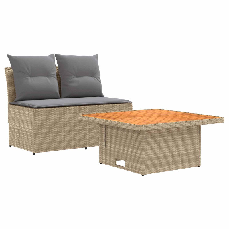 2 Sztuka Środkowa sofa ogrodowa z podnoszonym stolikiem