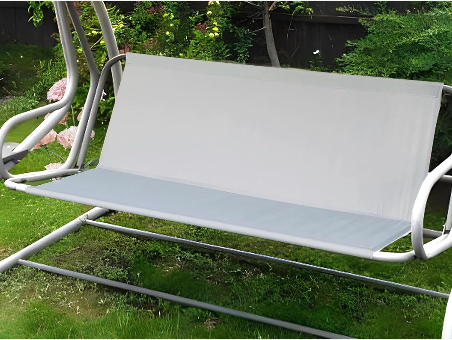 (148*52*52 cm, szary) Wymienny pokrowiec na siedzisko huśtawki ogrodowej, wodoodporny pokrowiec na siedzisko huśtawki ogrodowej z tkaniny Oxford 600D
