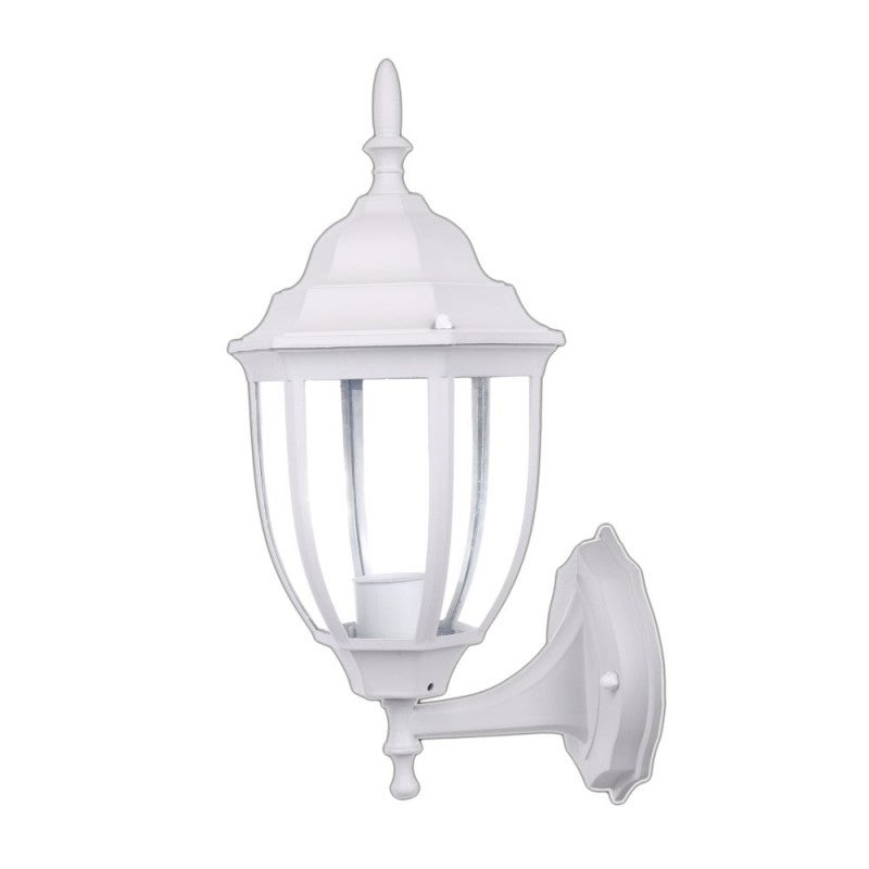 Lampa ścienna MICENAS na żarówkę E27, zewnętrzna, białe aluminium